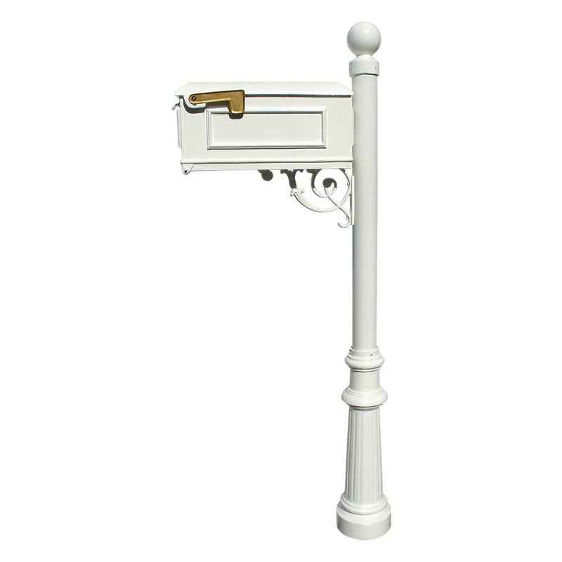 Lewiston Mailbox with Lewiston Post, Fluted Base and Ball Finial (no address plates)
