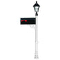 Lewiston Post with Economy #1 Mailbox and Ornate Base with Black Bayview Solar Lamp
