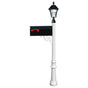 Lewiston Post with Economy #1 Mailbox and Fluted Base with Black Bayview Solar Lamp