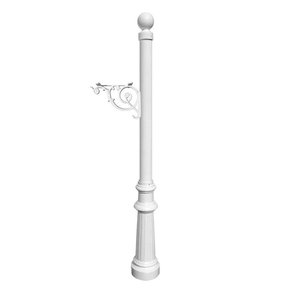 Lewiston Post Only with Support Brace, Decorative Fluted Base and Ball Finial