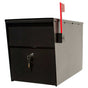 QualArc Penfield Twin Mailbox Post System, base 8 with two Letter Sentry mailboxes Black