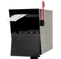 QualArc Penfield TRIPLE Mailbox Post System, base 7 with Three Letter Sentry mailboxes Black