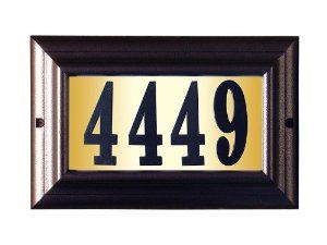 Edgewood Large Lighted Address Plaque with Polymer Numbers Included - Antique Copper Frame