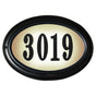 Edgewood Oval Lighted Address Plaque with Polymer Numbers Included - Black Frame