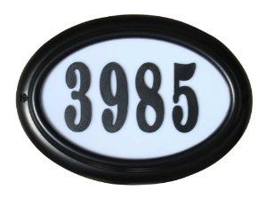 Edgewood Oval "Do it yourself kit" Lighted Address Plaque - Black Frame Color