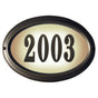 Edgewood Oval Lighted Address Plaque with Polymer Numbers Included - French Bronze Frame