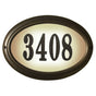 Edgewood Oval Lighted Address Plaque with Polymer Numbers Included- Oil Rub Bronze Frame Color