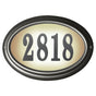 Edgewood Oval Lighted Address Plaque with Polymer Numbers Included - Pewter Frame Color