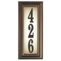 Edgewood Vertical Lighted Address Plaque with Vinyl Numbers - Antique Copper Frame