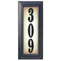 Edgewood Vertical Lighted Address Plaque with Vinyl Numbers - Black Frame