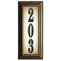 Edgewood Vertical Lighted Address Plaque with Vinyl Numbers - French Bronze Frame