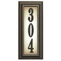 Edgewood Vertical Lighted Address Plaque with Black Vinyl Numbers - Oil Rub Bronze Frame Color