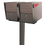 Mail Boss Package Master Dual Mailboxes with Post - Bronze