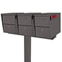 Mail Boss Package Master Triple Mailboxes with Post - Granite