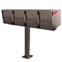 Mail Boss Package Master Quad Mailboxes with Post - Bronze