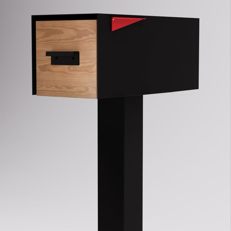 Post & Porch Malone Post-Mounted Mailbox with Wood Door