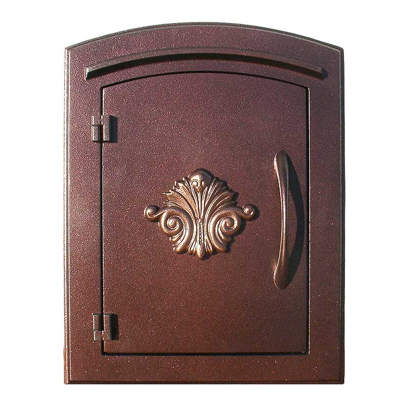 Manchester Security Locking Stucco Column Mailbox with Scroll Emblem - Stucco Column Included (Choose Colors)
