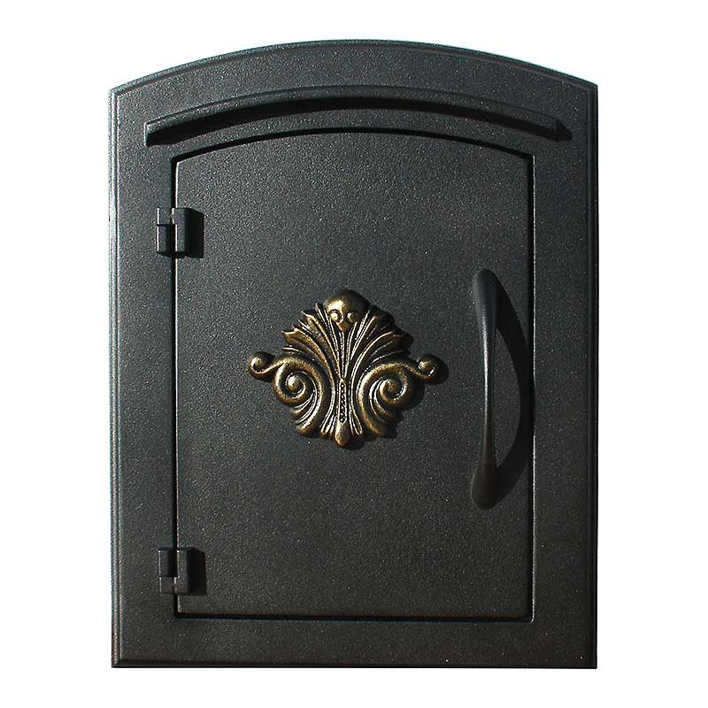 Manchester Security Locking Stucco Column Mailbox with Scroll Emblem - Stucco Column Included (Choose Colors)