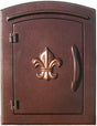 Manchester Non-Locking Column Mount Mailbox with Fleur de Lis Emblem