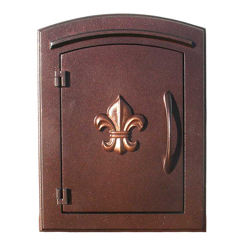 Manchester Security Locking Stucco Column Mailbox with Fleur de Lis Emblem - Stucco Column Included (Choose Colors)