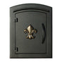 Manchester Non-Locking Column Mount Mailbox with Fleur de Lis Emblem