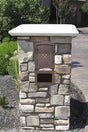 Manchester Non-Locking Column Mount Mailbox with Fleur de Lis Emblem