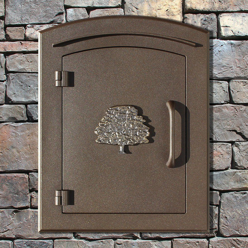 Manchester Security Locking Column Mount Mailbox with Decorative Oak Tree Emblem (Stucco Column Not Included)