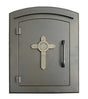 Manchester Security Locking Column Mount Mailbox with Decorative Cross Emblem (Stucco Column Not Included)