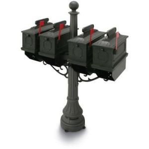 1812 Black Port Hill Plastic Mailboxes with Post