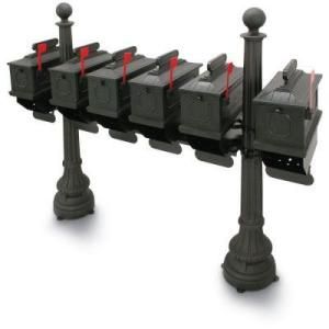 1812 Black Morganton Plastic Mailboxes with Post