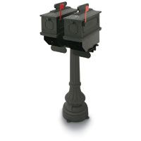 1812 Black Buckhorn Plastic Mailboxes with Post