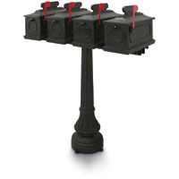 1812 Black Sutherland Plastic Mailboxes with Post