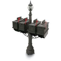 1812 Black Port Hill Plastic Mailboxes with Lantern Post