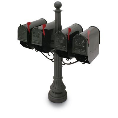 Black Eastport Colonial Steel Mailbox with Post
