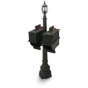 1812 Black Port Angeles Plastic Mailboxes with Lantern