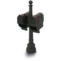 Black Monroe Colonial Steel Mailbox with Post