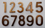 4 Inch Brass Numbers in Satin Brass Finish