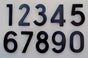 4 Inch Brass Numbers in Black Pewter