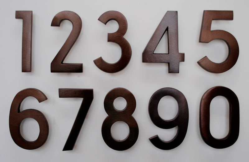 4 Inch Brass Numbers in Bronze