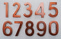 4 Inch Brass Numbers in Copper