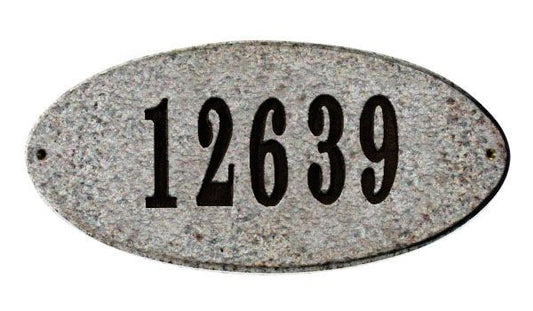 Rockport Solid Granite Oval with Engraved Numbers (Choose Color Combination)