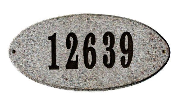 Rockport Solid Granite Oval with Engraved Numbers (Choose Color Combination)