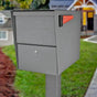 Mail Boss Package Master Locking Mailbox with Post - Granite