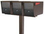 Mail Boss Package Master Triple Mailboxes with Post