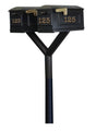 QualArc Penfield Twin Mailbox Post System, no base with two Lewiston Mailboxes