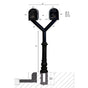 QualArc Penfield Twin Mailbox Post System, base 7 with two E1 Economy Mailboxes Black