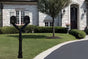 QualArc Penfield Twin Mailbox Post System, base 7 with two E1 Economy Mailboxes Black