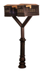 QualArc Penfield Twin Mailbox Post System - Bronze