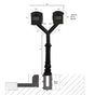 QualArc Penfield Twin Mailbox Post System, base 7 with two Lewiston Mailboxes Black