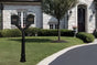 QualArc Penfield Twin Mailbox Post System, base 7 with two Lewiston Mailboxes Black